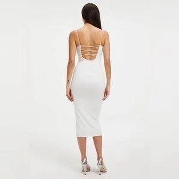 Good American Good Touch 90s Lace Back white dress - Picture 2 of 10